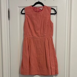 Sleeveless Coral Linen Dress